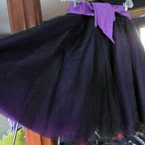 BLACK PURPLE MIDI MULTI LAYERED TULLE SKIRT WITH PURPLE STASH 1X - 2X NWOT